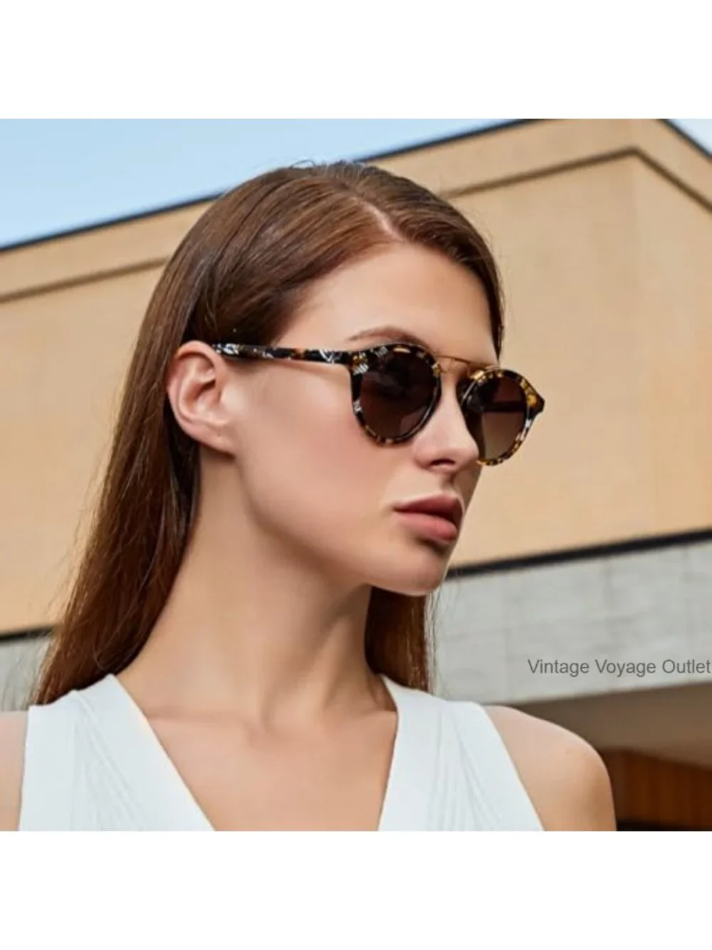 Round Polarized Sunglasses for Women Small Face Acetate UV400